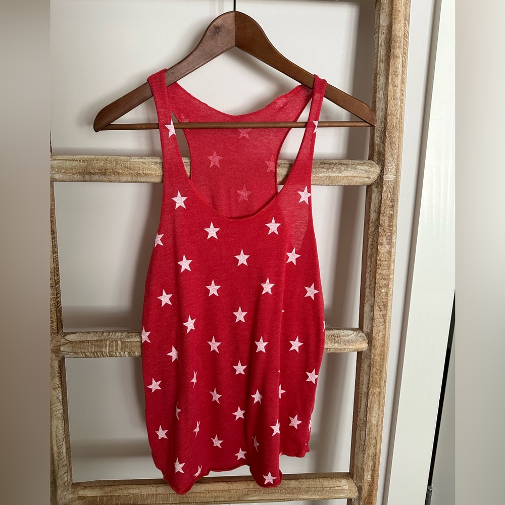 Alternative Apparel Red Stars Tank Size Small